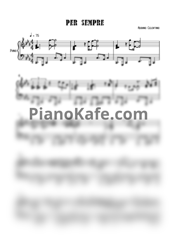 Ноты Adriano Celentano - Per sempre - PianoKafe.com