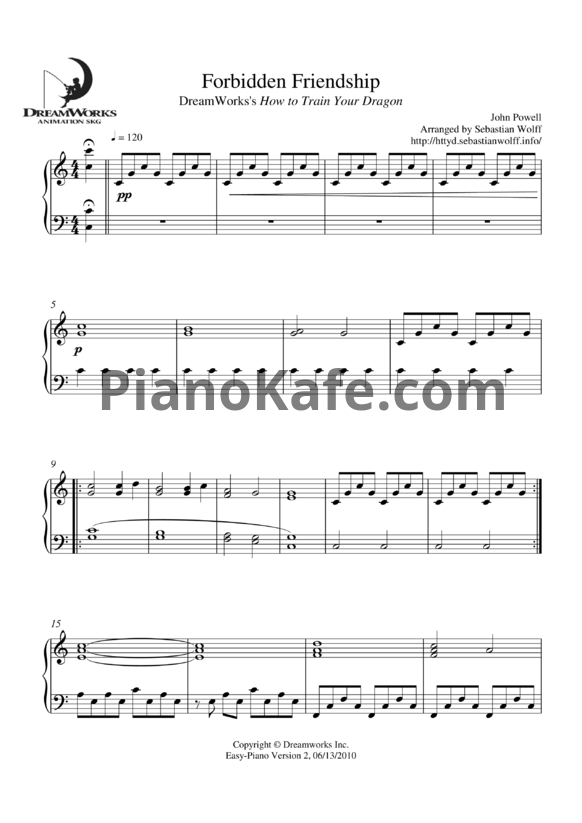 Ноты John Powell - Forbidden Friendship - PianoKafe.com