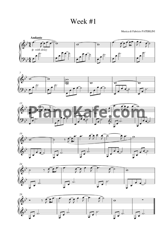 Ноты Fabrizio Paterlini - Week #1 - PianoKafe.com