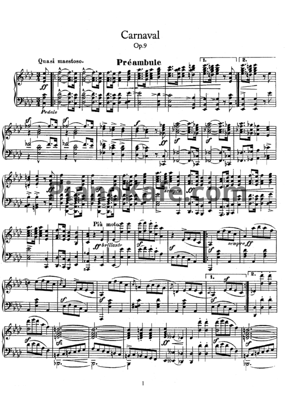 Ноты Роберт Шуман - Карнавал (Op. 9) - PianoKafe.com