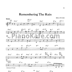Ноты Bill Evans - Remembering the rain - предпросмотр