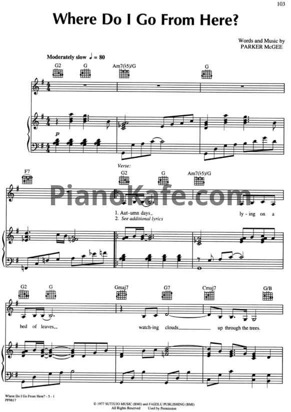Ноты The Carpenters - Where do I go from here? - PianoKafe.com