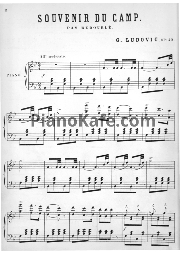 Ноты Л. Гоббартс - Воспоминание о лагере. Танец для фортепиано (Op. 49) - PianoKafe.com