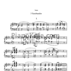 Ноты Erik Satie - 3 sarabandes - предпросмотр