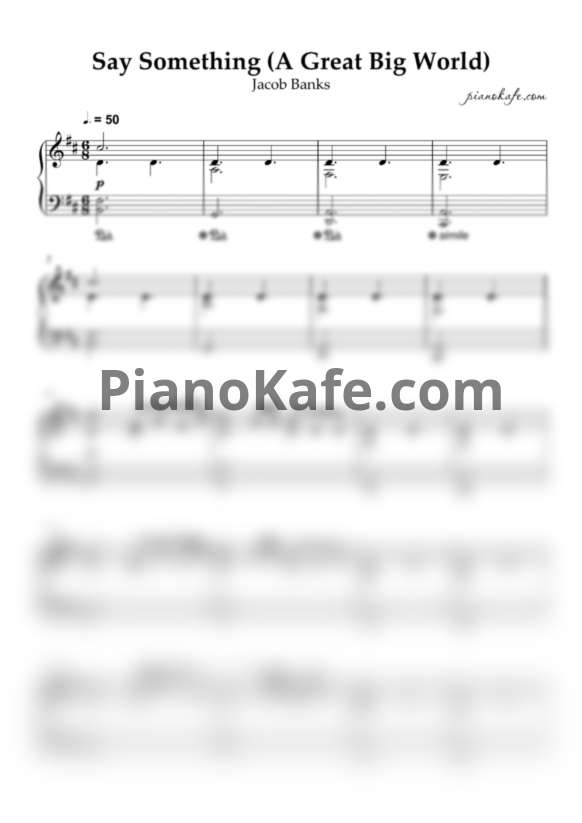 Ноты Jacob Banks - Say something (A Great Big World cover) - PianoKafe.com