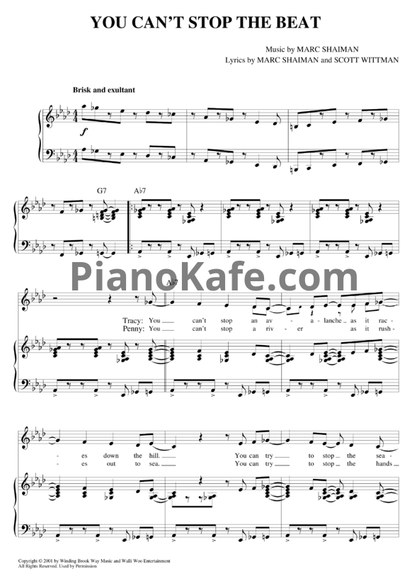 Ноты Marc Shaiman - You can't stop the beat - PianoKafe.com