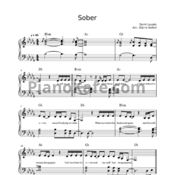 Ноты Demi Lovato - Sober (Piano solo) - предпросмотр