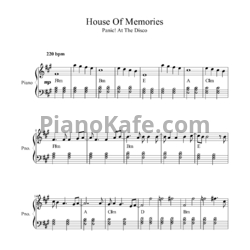Ноты Panic! At The Disco - House of memories