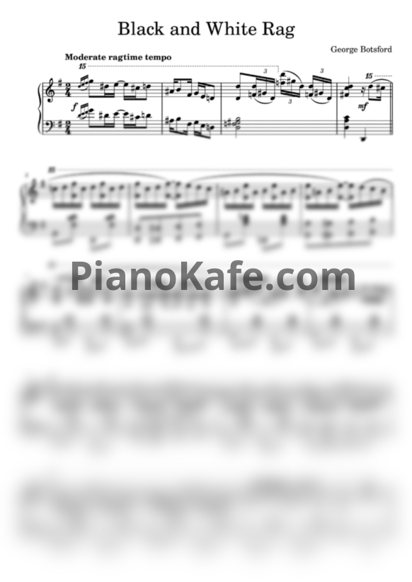 Ноты George Botsford - Black and white rag (Piano cover) - PianoKafe.com