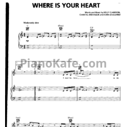 Ноты Kelly Clarkson - Where is your heart - предпросмотр