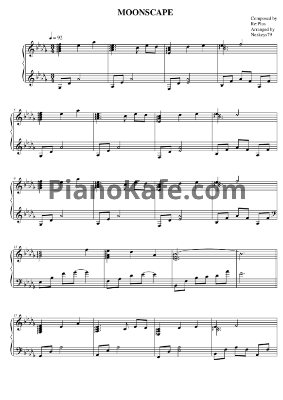Ноты Re:plus - Moonscape - PianoKafe.com