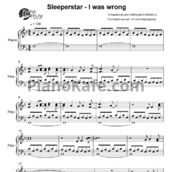 Ноты Sleeperstar - I was wrong