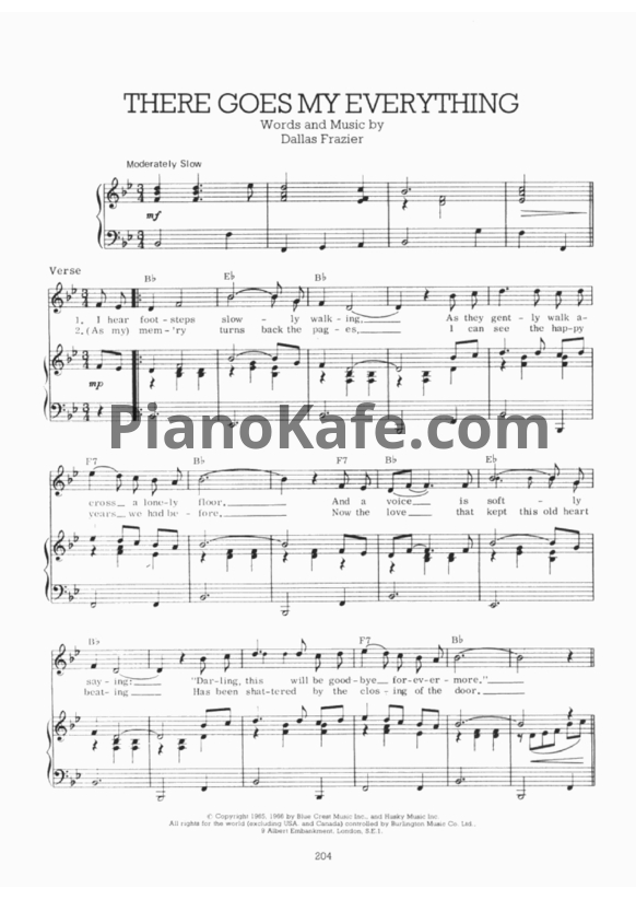 Ноты Elvis Presley - There goes my everything - PianoKafe.com