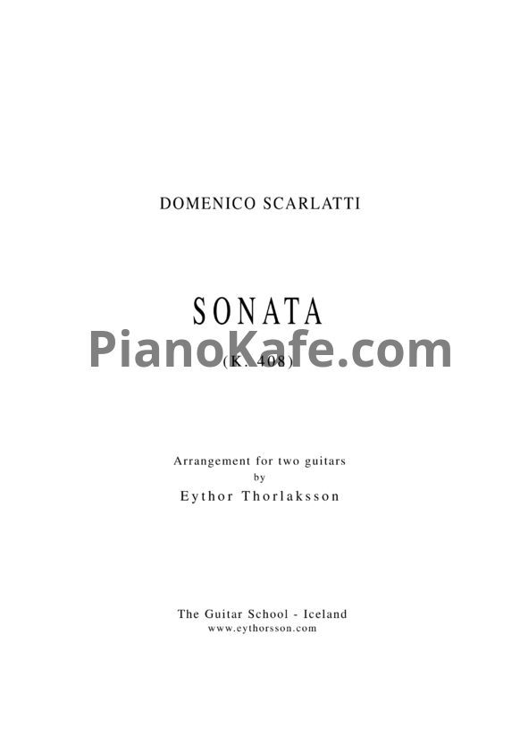 Ноты Д. Скарлатти - Соната K408 - PianoKafe.com