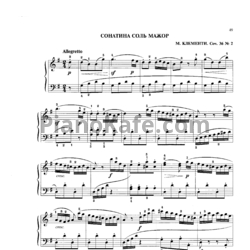 Ноты Муцио Клементи - Сонатина соль мажор - предпросмотр