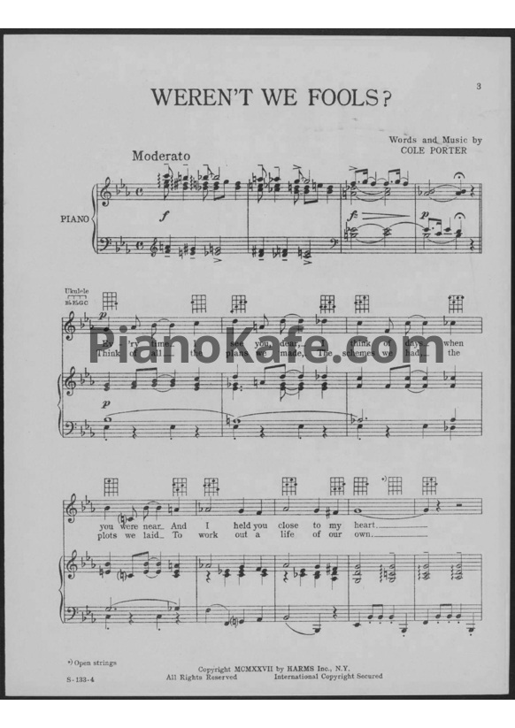 Ноты Cole Porter - Weren't we fools - PianoKafe.com
