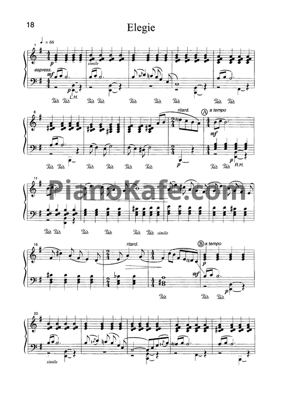 Ноты Манфред Шмитц - Элегия - PianoKafe.com
