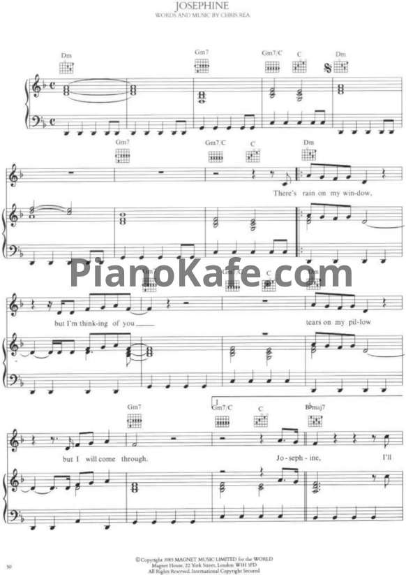 Ноты Chris Rea - Josephine - PianoKafe.com