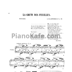 Ноты Луи Моро Готшалк - La chute des feuilles (Op. 42) - предпросмотр