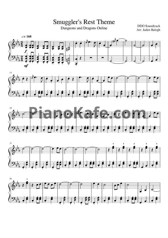 Ноты Steve DiGregorio - Smuggler's rest theme - PianoKafe.com