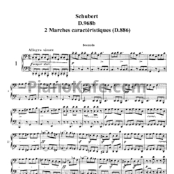 Ноты Франц Шуберт - 2 марша до мажор для фортепиано в 4 руки (D 886) - предпросмотр