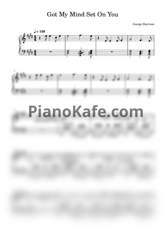 Ноты George Harrison - Got my mind set on you - PianoKafe.com