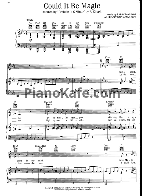 Ноты Barry Manilow - Could it be magic - PianoKafe.com