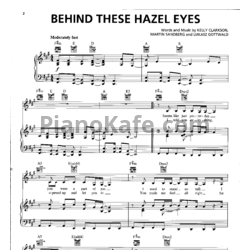 Ноты Kelly Clarkson - Behind these hazel eyes - предпросмотр