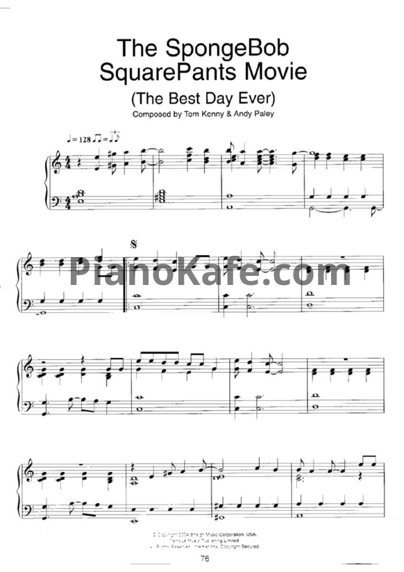Ноты Tom Kenny & Andy Paley - The best day ever - PianoKafe.com