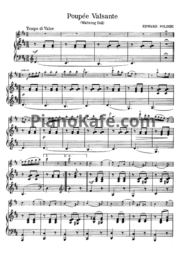 Ноты Edward Poldini - Poupee valsante (Waltzing doll) - PianoKafe.com