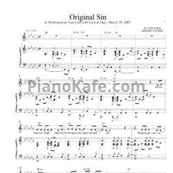 Ноты Elton John - Original sin - предпросмотр