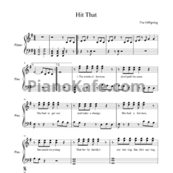Ноты The Offspring - Hit that - предпросмотр