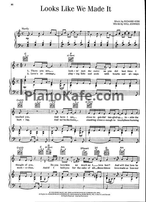 Ноты Barry Manilow - Looks like we made it - PianoKafe.com