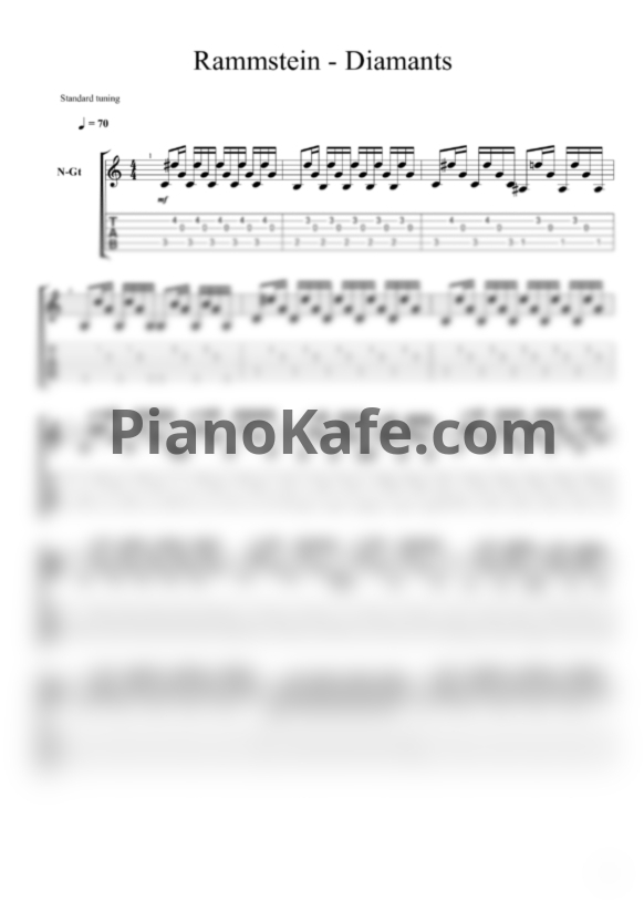 Ноты Rammstein - Diamant - PianoKafe.com