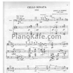 Ноты Антон Веберн - Соната для виолончели и фортепиано - предпросмотр