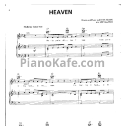 Ноты Bryan Adams - Heaven (Версия 2) - предпросмотр