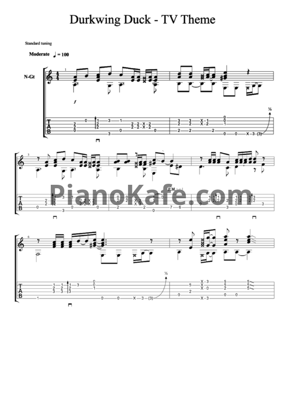 Ноты Steve Nelson and Thomas Sharp - Darkwing Duck theme - PianoKafe.com