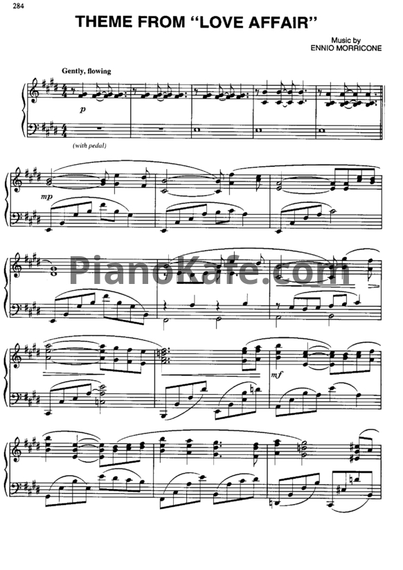Ноты Ennio Morricone - Theme from "Love affair" - PianoKafe.com