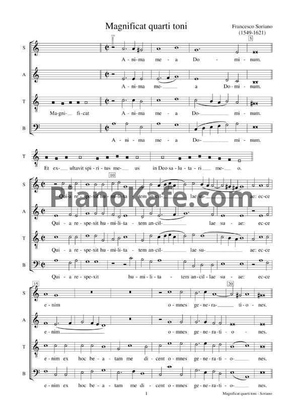 Ноты Ф. Сориано - Magnificat quarti toni - PianoKafe.com