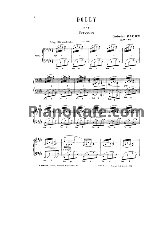 Ноты Gabriel Faure - Dolly Suite (Op. 56) для 2 фортепиано - PianoKafe.com