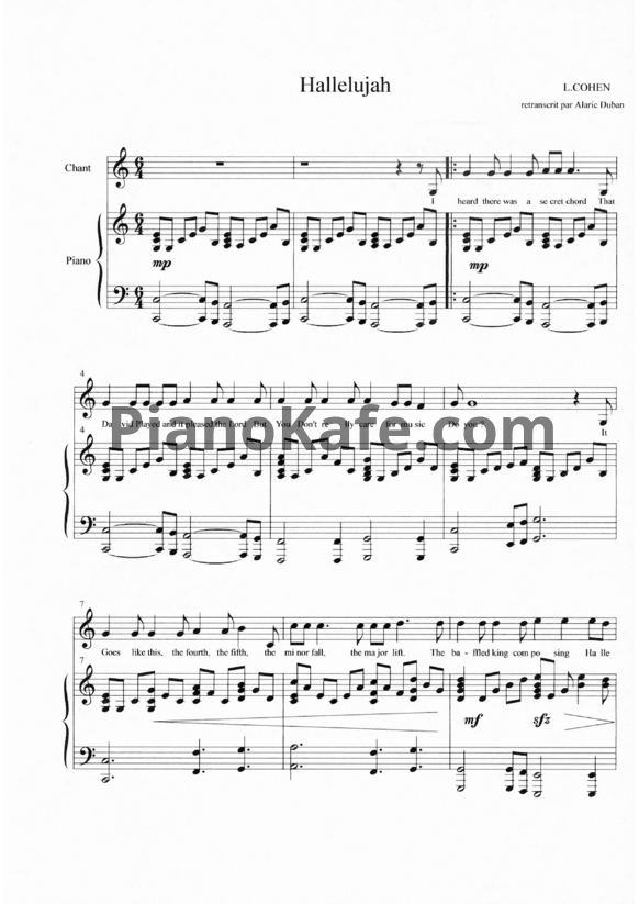 Ноты Rufus Wainwright - Hallelujah - PianoKafe.com