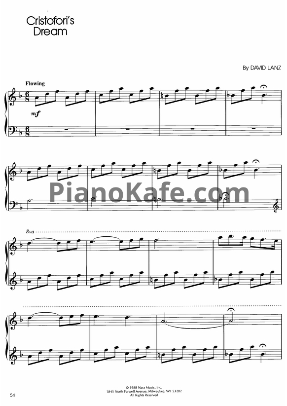 Ноты David Lanz - Cristofori's dream - PianoKafe.com