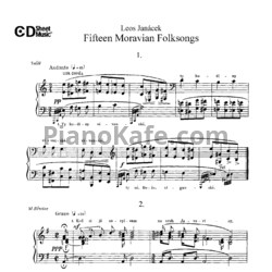 Ноты Леош Яначек - 15 моравийских фольклорных песен - предпросмотр