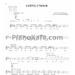 Ноты Evanescence - Going under - предпросмотр