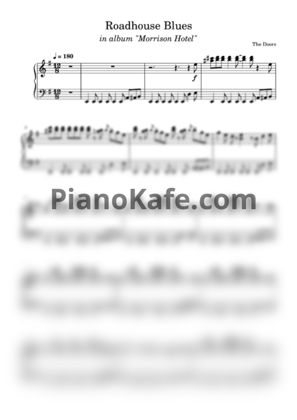 Ноты The Doors - Roadhouse Blues (Piano cover) - PianoKafe.com
