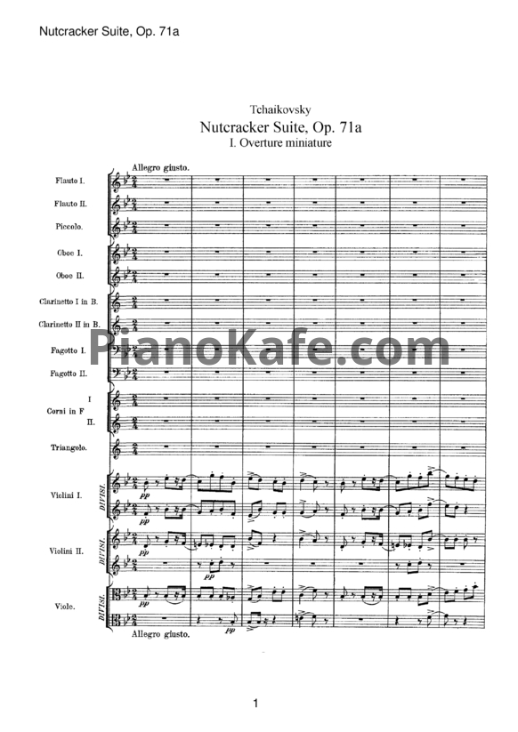 Ноты П. Чайковский - Сюита из балета "Щелкунчик" (Op. 71a, Партитура) - PianoKafe.com
