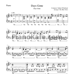 Ноты Nathan Whitehead - Days gone (Main theme)