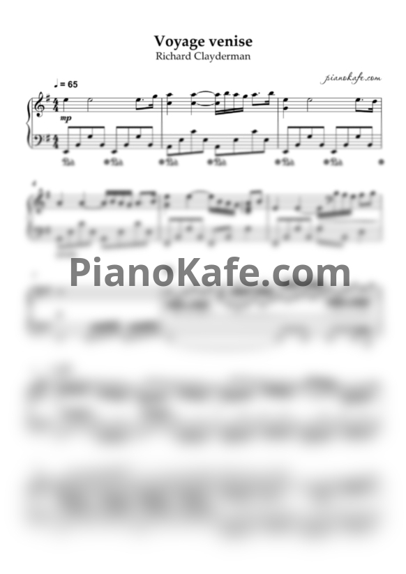 Ноты Richard Clayderman - Voyage a Venise - PianoKafe.com