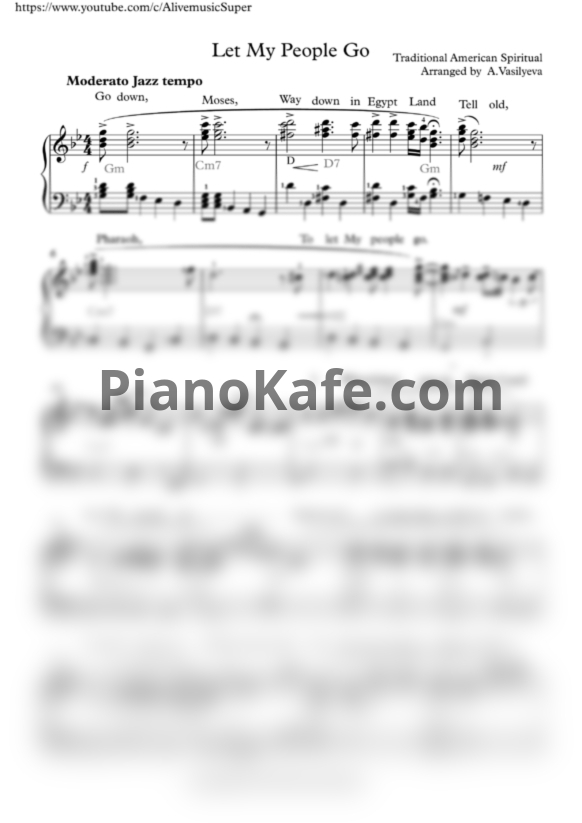 Ноты Louis Armstrong - Let my people go - PianoKafe.com