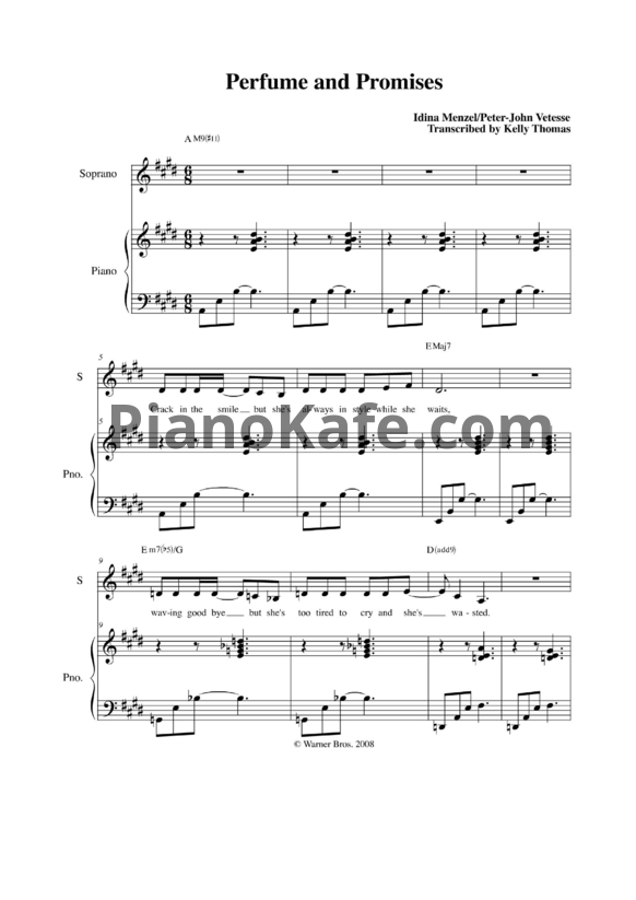 Ноты Idina Menzel - Perfume And Promises - PianoKafe.com